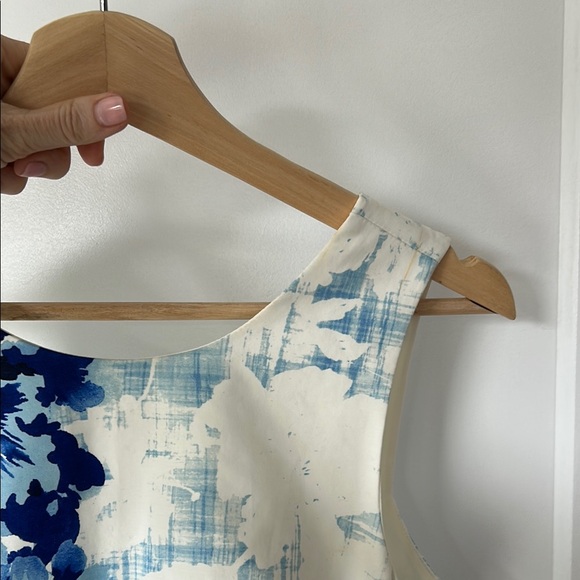MAEVE Blue & White Floral Cotton Dress | Sleeveless Midi Sundress | Size 4 US - Picture 10 of 16
